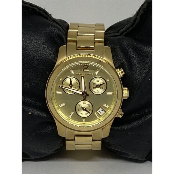 Michael Kors Runway MK5384 Women's Gold Stainless Steel Analog Dial Watch MP209 - Picture 1 of 12